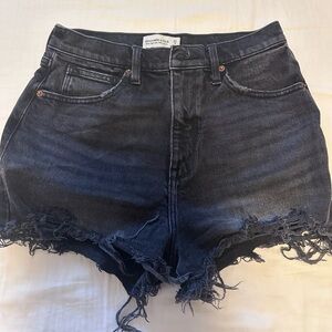 Abercrombie & Fitch Curve Love Ultra High Rise distressed jean shorts - size 27